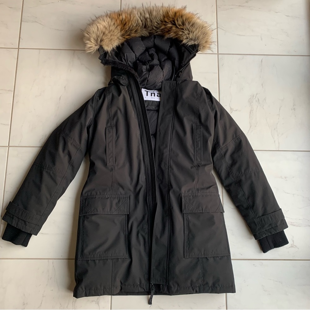 Aritzia Black Ski Parka with Faux Fur Trim - Picture 2 of 8